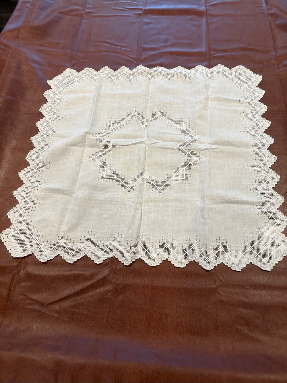 Vintage White Lace Embroidered Table Centerpiece - Classic Home Dining